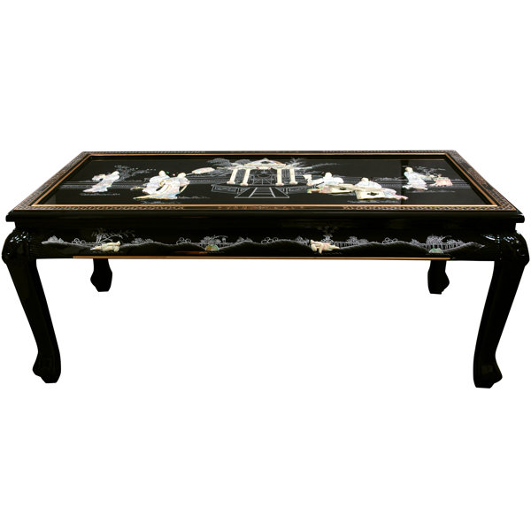 Oriental Furniture Mother of Pearl Coffee Table with Claw Feet Perigold